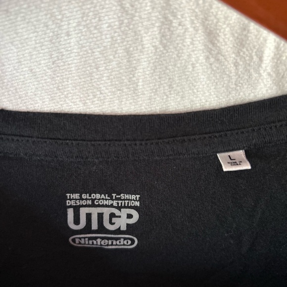 Uniqlo Nintendo Super Mario Alphabet UT Grand Prix T-shirt Women’s L Tee Black - Picture 4 of 5